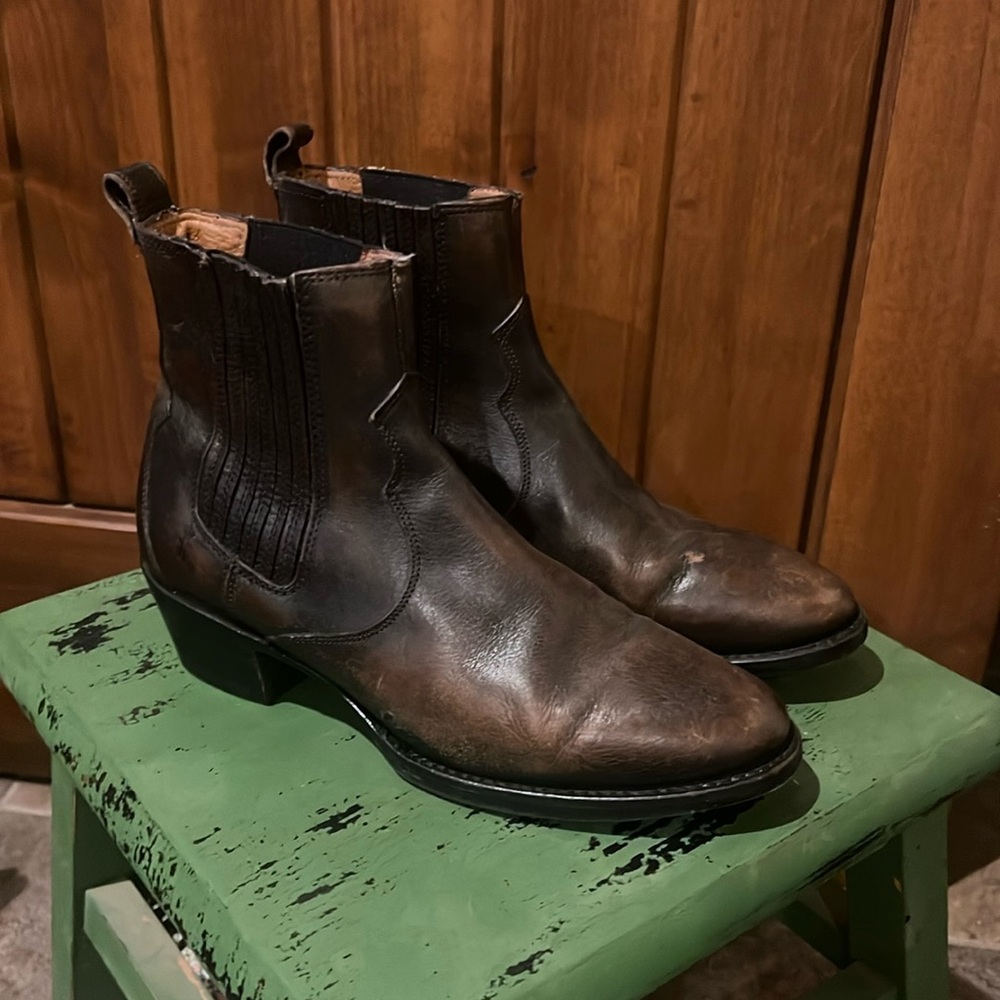 Frye cowboy style booties
